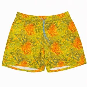 SOUTHERN TIDE Men's The SkipJack Lined Swim Trunks Size M Yellow Octopus